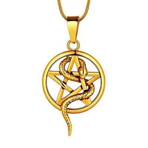 Leviathan Satanic Pentacle Necklace Stainless Steel